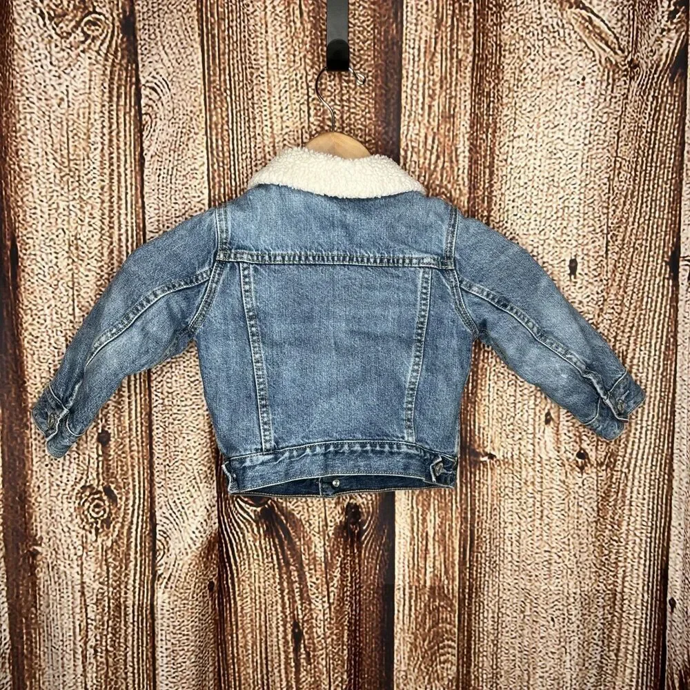 Gap + Pendleton Denim Jean Jacket Sherpa Plaid Western Baby Gap Kids 2T